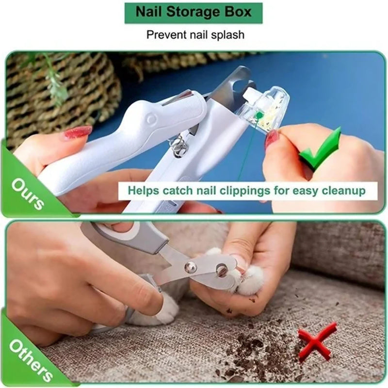 Pet Nail Clippers With LED Light Dogs Cat Nail Scissors Professional Trimmer Tool Care Grooming Supplies