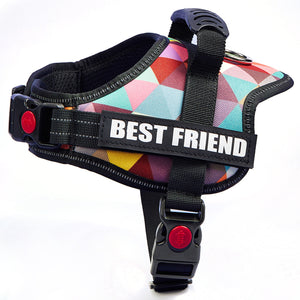 Dog Chest Braces Large Dog Collars Lead Rope Vest Clothes With Velcro