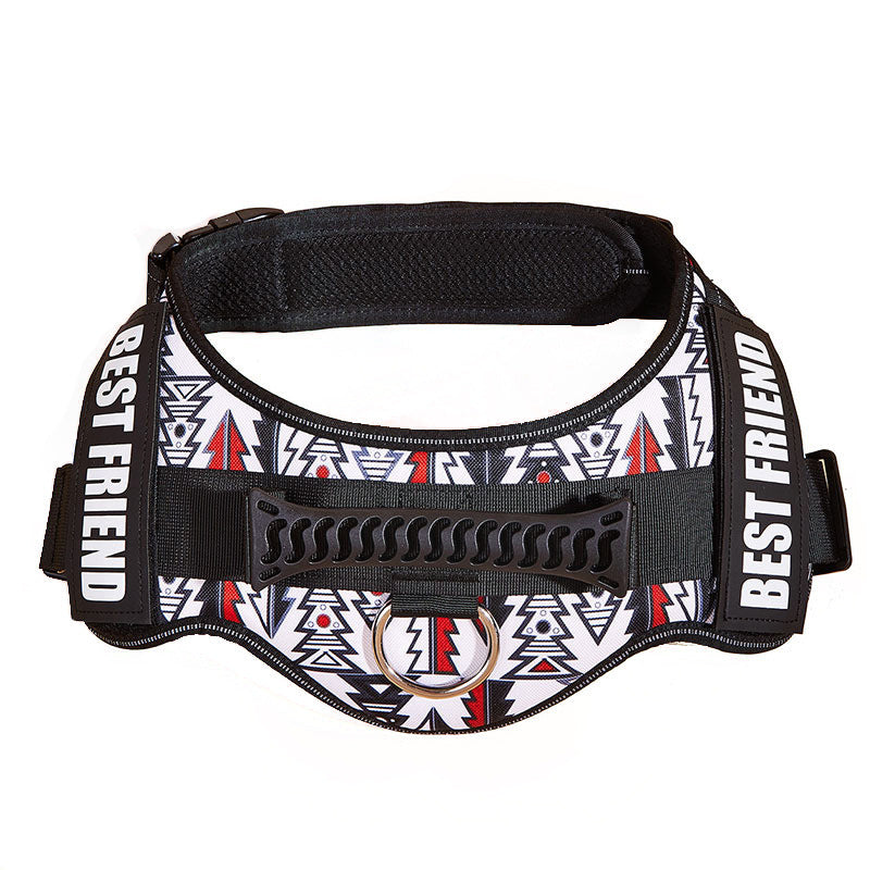 Dog Chest Braces Large Dog Collars Lead Rope Vest Clothes With Velcro