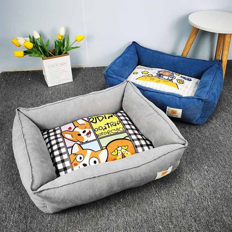 Fabric Craft Printing Square Warm Pet Bed